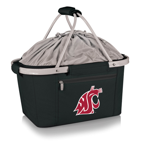 Washington State Cougars Metro Basket Collapsible Cooler Tote | Picnic Time | 645-00-175-634-0