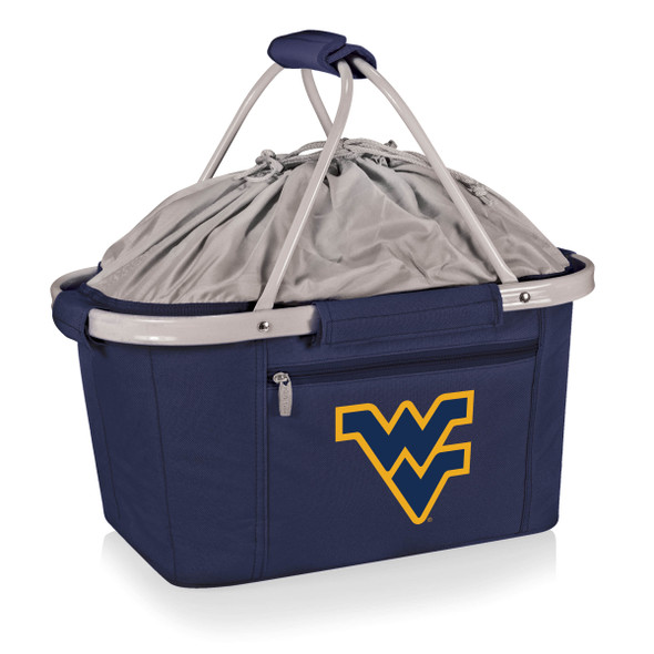 West Virginia Mountaineers Metro Basket Collapsible Cooler Tote - Blue | Picnic Time | 645-00-138-834-0