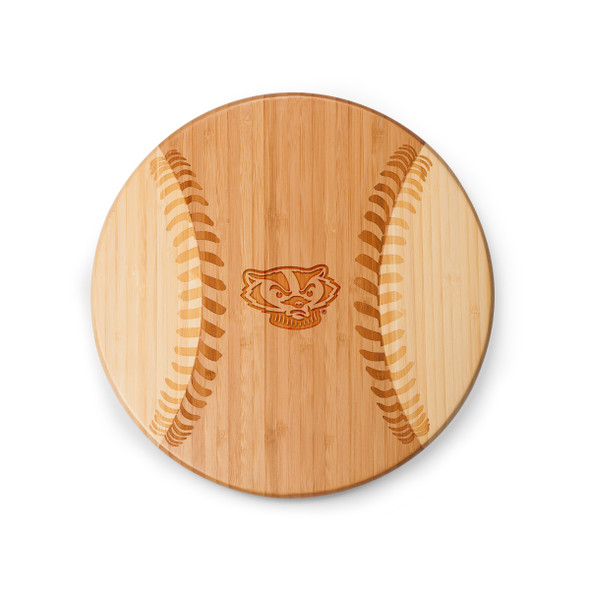 Wisconsin Badgers Home Run! Baseball Cutting Board & Serving Tray | Picnic Time | 894-00-505-643-0