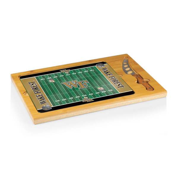 Wake Forest Demon Deacons Icon Glass Top Cutting Board & Knife Set | Picnic Time | 910-00-505-614-0 Wake Forest Demon Deacons Icon Glass Top Cutting Board & Knife Set | Picnic Time | 910-00-505-614-0