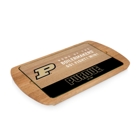 Purdue Boilermakers Billboard Glass Top Serving Tray | Picnic Time | 911-01-505-514-0