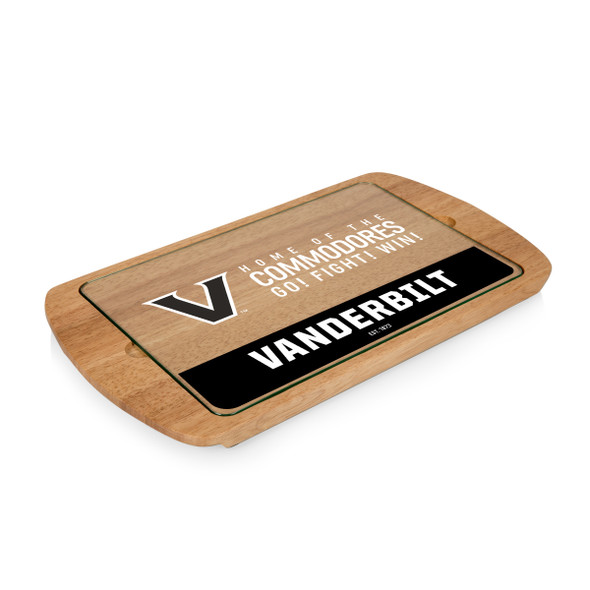 Vanderbilt Commodores Billboard Glass Top Serving Tray | Picnic Time | 911-01-505-584-0 Vanderbilt Commodores Billboard Glass Top Serving Tray | Picnic Time | 911-01-505-584-0