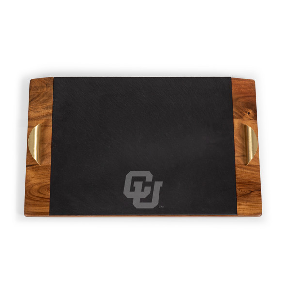 Colorado Buffaloes Covina Acacia and Slate Serving Tray | Picnic Time | 957-07-512-123-0