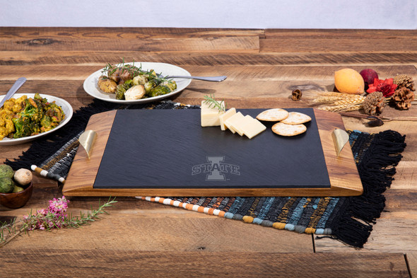 Iowa State Cyclones Covina Acacia and Slate Serving Tray | Picnic Time | 957-07-512-233-0