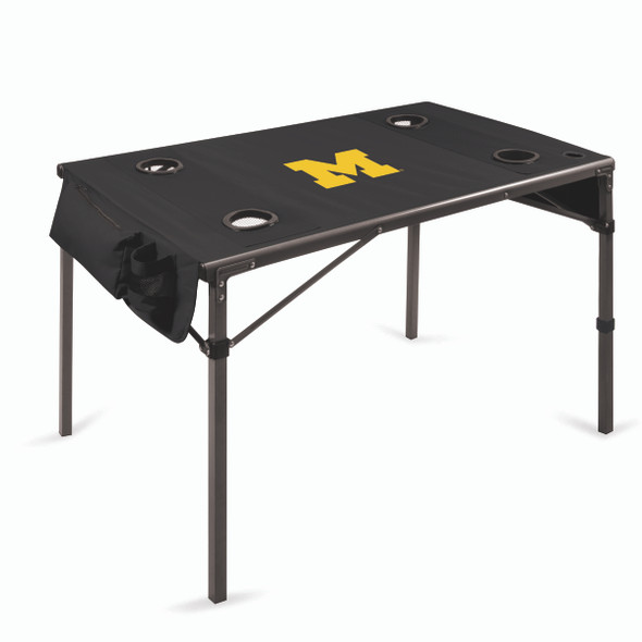 Michigan Wolverines Travel Table Portable Folding Table | Picnic Time | 799-00-179-344-0