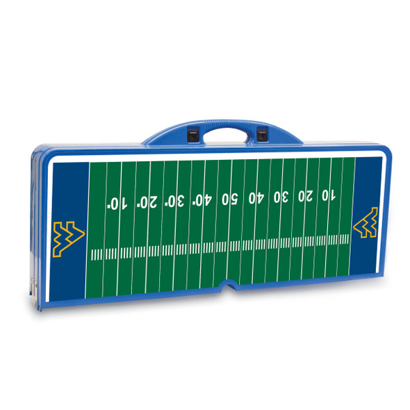 West Virginia Mountaineers Picnic Table Portable Folding Table with Seats | Picnic Time | 811-00-139-835-0