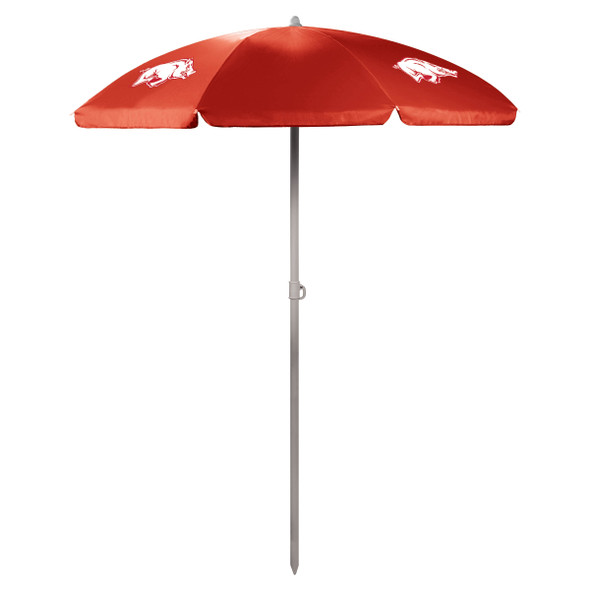 Arkansas Razorbacks 5.5 Ft. Portable Beach Umbrella | Picnic Time | 822-00-100-034-0