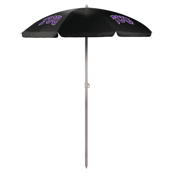 TCU Horned Frogs 5.5 Ft. Portable Beach Umbrella | Picnic Time | 822-00-179-844-0 TCU Horned Frogs 5.5 Ft. Portable Beach Umbrella | Picnic Time | 822-00-179-844-0