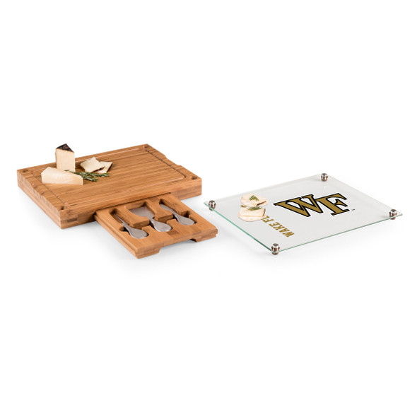 Wake Forest Demon Deacons Concerto Glass Top Cheese Cutting Board & Tools Set | Picnic Time | 919-00-505-614-0 Wake Forest Demon Deacons Concerto Glass Top Cheese Cutting Board & Tools Set | Picnic Time | 919-00-505-614-0