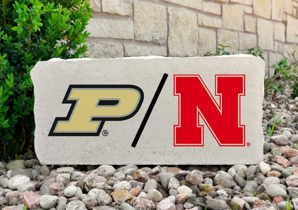 Purdue Boilermakers/Nebraska Huskers Decorative Stone House Divided - Large