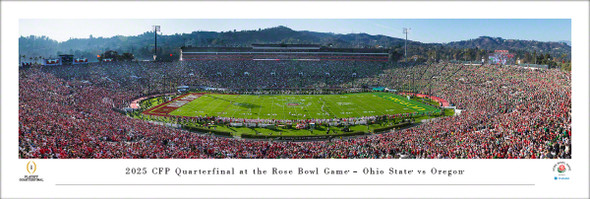 Ohio State Buckeyes vs Oregon Ducks Rose Bowl Kickoff Panoramic Photo Print | Blakeway |  ROSEK25