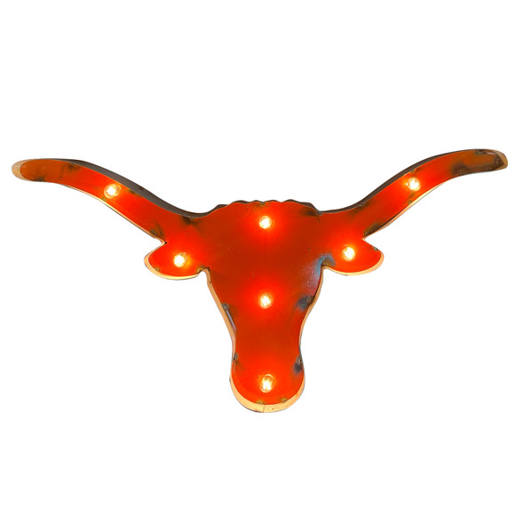 Texas Longhorns Recycled Metal Wall Decor Illuminated - Longhorn | LRT Sales | UTLNGWDILL