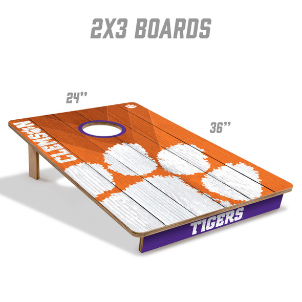 Clemson Tigers 2x3 All Wood Cornhole Game Set| You the Fan |4606018