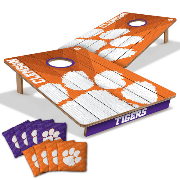 Clemson Tigers 2x3 All Wood Cornhole Game Set