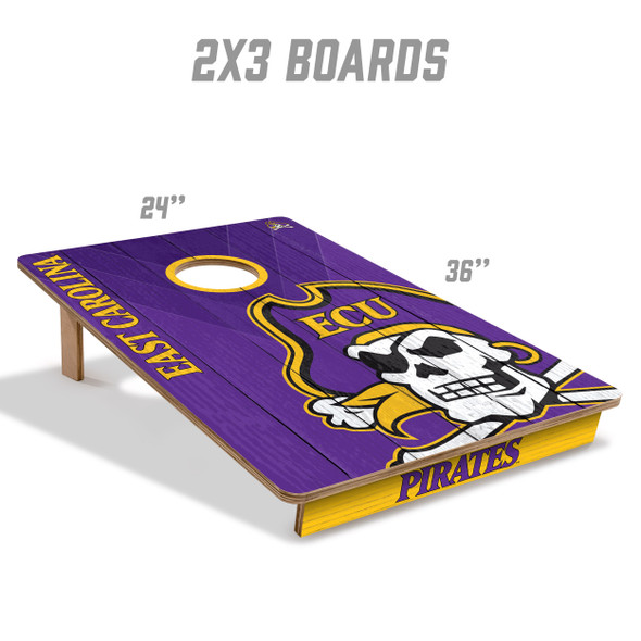 East Carolina Pirates 2x3 All Wood Cornhole Game Set| You the Fan |4616185
