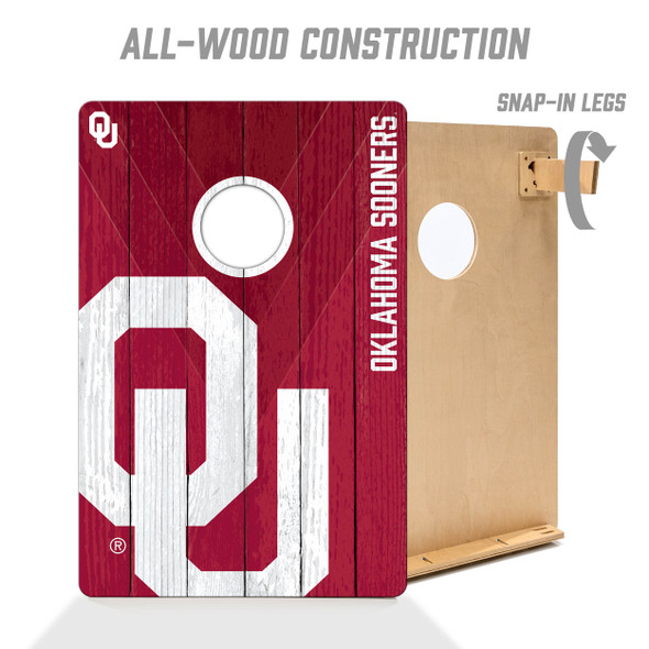 Oklahoma Sooners 2x3 All Wood Cornhole Game Set