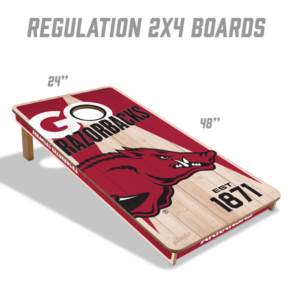 Arkansas Razorbacks 2x4 All Wood Cornhole Game Set| You the Fan |4606643
