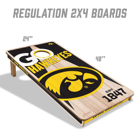 Iowa Hawkeyes 2x4 All Wood Cornhole Game Set| You the Fan |4606711