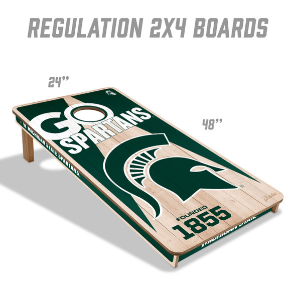 Michigan State Spartans 2x4 All Wood Cornhole Game Set| You the Fan |4606766