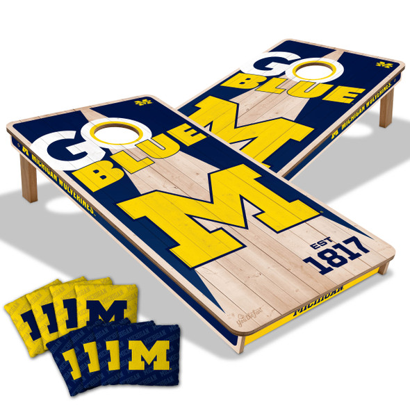 Michigan Wolverines 2x4 All Wood Cornhole Game Set| You the Fan |4606773