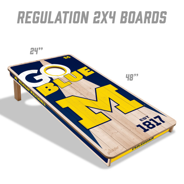 Michigan Wolverines 2x4 All Wood Cornhole Game Set| You the Fan |4606773