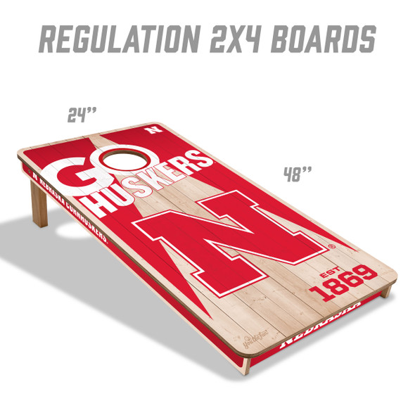 Nebraska Huskers 2x4 All Wood Cornhole Game Set| You the Fan |4606797