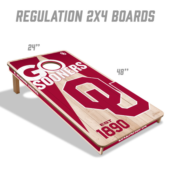 Oklahoma Sooners 2x4 All Wood Cornhole Game Set| You the Fan |4606827