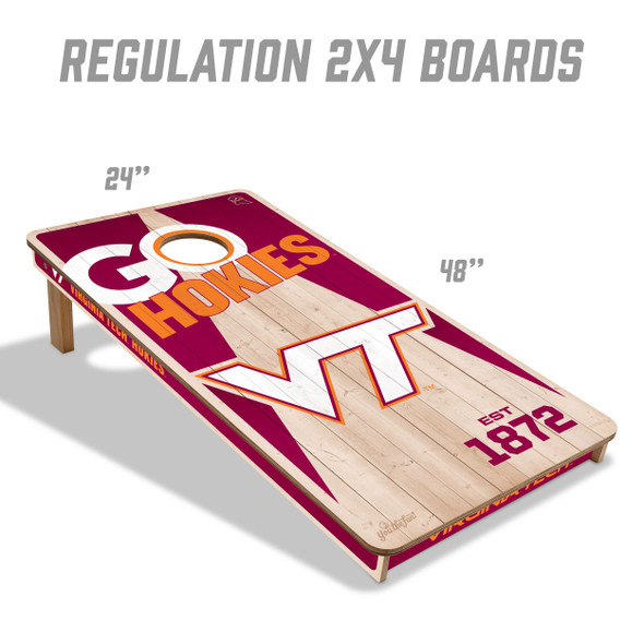 Virginia Tech Hokies 2x4 All Wood Cornhole Game Set| You the Fan |4615898