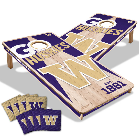 Washington Huskies 2x4 All Wood Cornhole Game Set| You the Fan |4615904