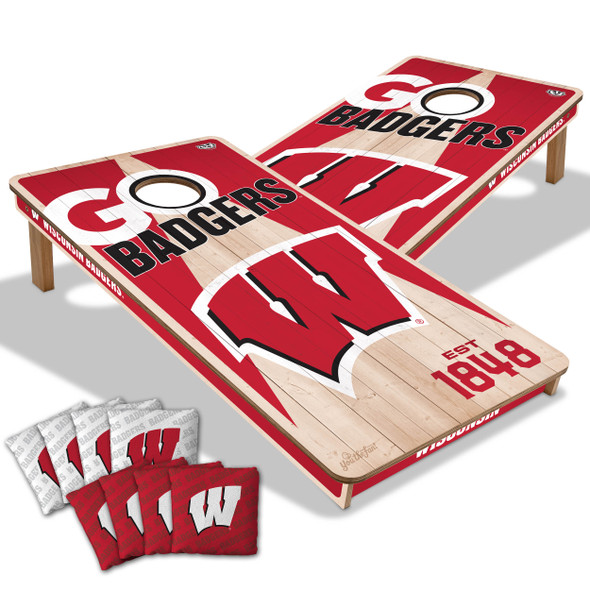 Wisconsin Badgers 2x4 All Wood Cornhole Game Set| You the Fan |4606902