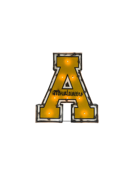 Appalachian State Mountaineers Recycled Metal Wall Decor - Illuminated | LRT Sales | APPSTLGWDLGT