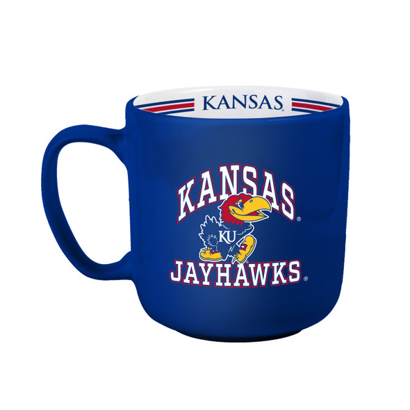 Kansas Jayhawks Stripe Mug - Set of Two|Logo Brands |157-C15SM