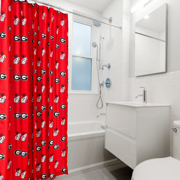 Georgia Bulldogs Printed Shower Curtain Cover | College Covers | GEOSC