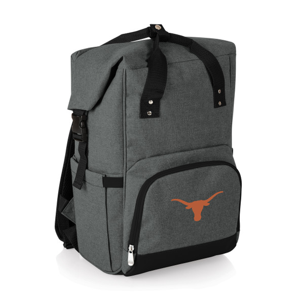 Texas Longhorns On The Go Roll-Top Backpack Cooler | Picnic Time | 616-00-105-194-1