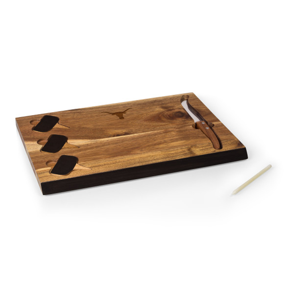 Texas Longhorns Delio Acacia Cheese Cutting Board & Tools Set | Picnic Time | 833-00-512-193-1