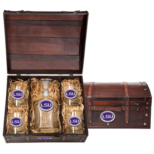 LSU Tigers Decanter Chest Set | Heritage Pewter | CPTC10374EP
