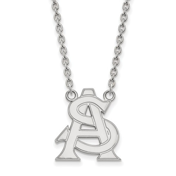 Arizona State Logo Sterling Silver Pendant Necklace | Logo Art | SS033AZS-18