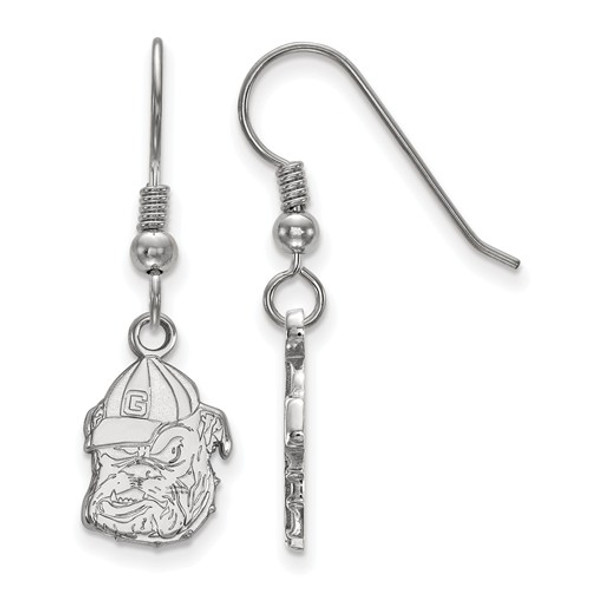 Georgia Bulldogs Sterling Silver Dangle Earrings | Logo Art | SS048UGA