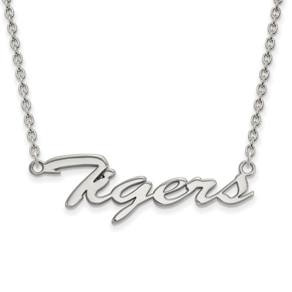LSU Tigers Script Logo Sterling Silver Necklace | Logo Art | SS081LSU-18