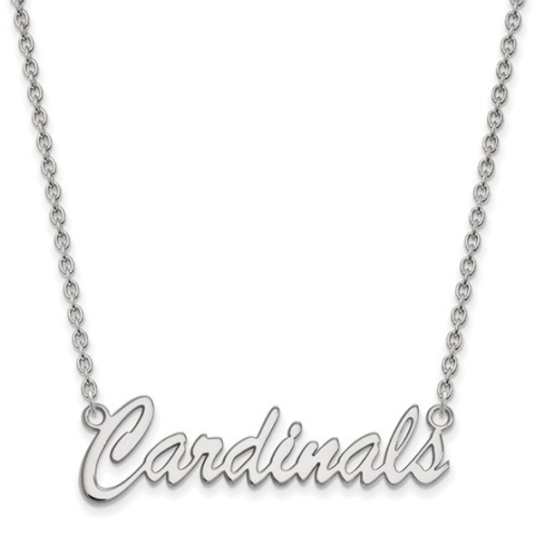 Louisville Cardinals Script Sterling Silver Necklace | Logo Art | SS067UL-18