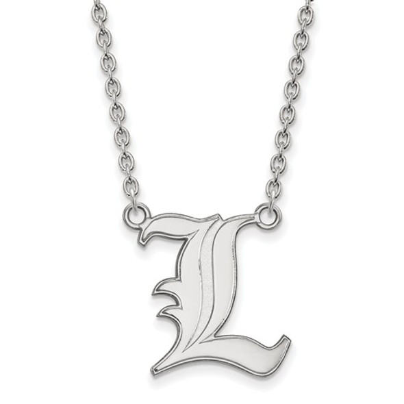Louisville Cardinals L Sterling Silver Pendant Necklace | Logo Art | SS012UL-18