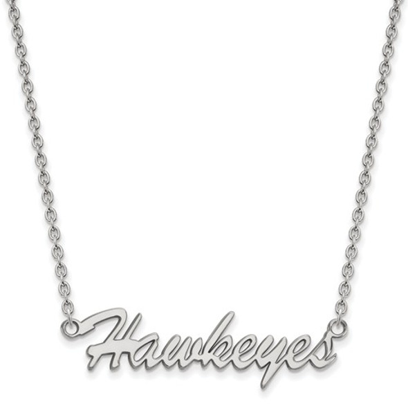 Iowa Hawkeyes Script Sterling Silver Necklace | Logo Art | SS082UIA-18