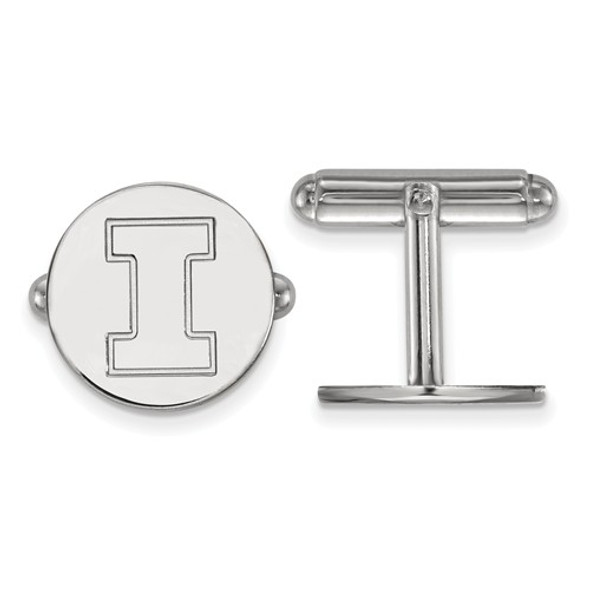 Illinois Fighting Illini Sterling Silver Cufflinks | Logo Art | SS012UIL