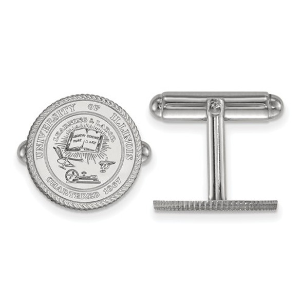 Illinois Fighting Illini Crest Sterling Silver Cufflinks | Logo Art | SS067UIL