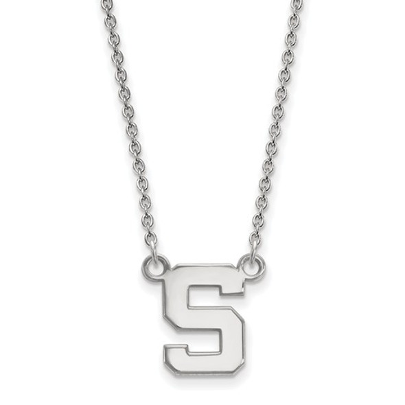 MSU Spartans S Logo Sterling Silver Pendant Necklace | Logo Art | SS015MIS-18