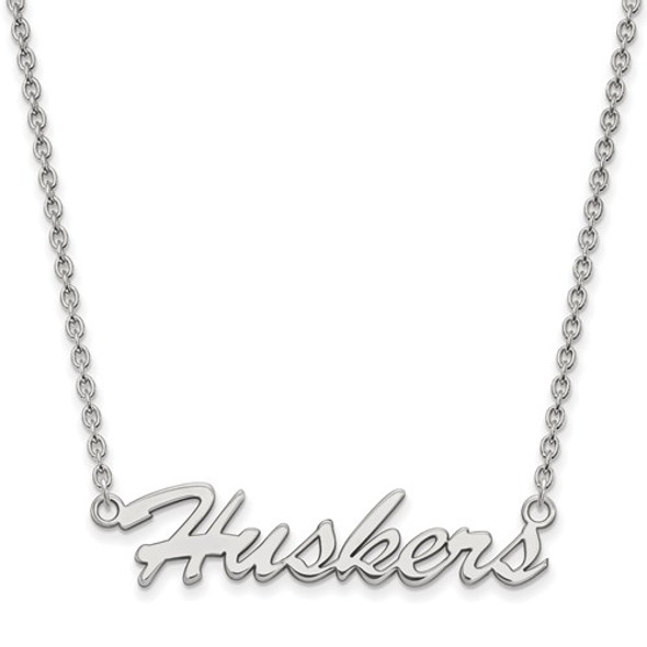 Nebraska Huskers Script Sterling Silver Necklace | Logo Art | SS048UNE-18