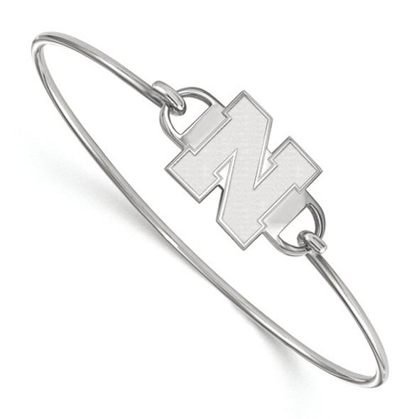 Nebraska Huskers Sterling Silver Thin Bangle | Logo Art | SS078UNE-7