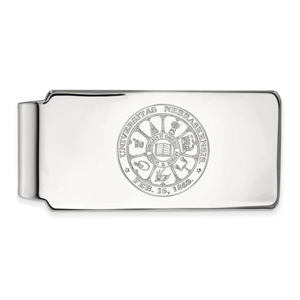 Nebraska Huskers Crest Sterling Silver Money Clip | Logo Art | SS047UNE