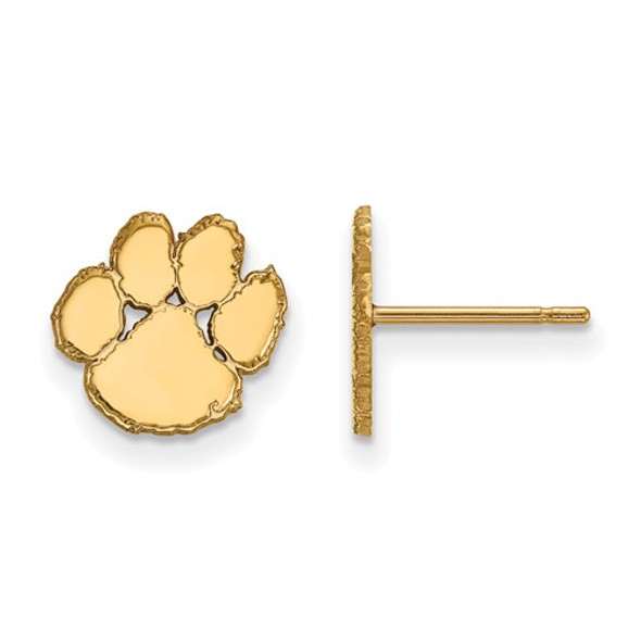 Clemson Tigers 14K Gold Tiger Paw Post Earrings | Logo Art | 4Y008CU