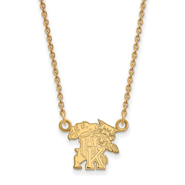 Kentucky Wildcats Mascot 14K Gold Necklace | Logo Art | 4Y056UK-18
